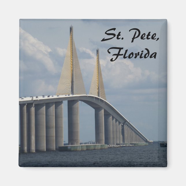 Imán Sunshine Skyway Bridge Florida Photo Magnet (Frente)