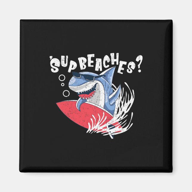 Imán Sup Bebe Funny Shark Summer Beach Lover Meme Va (Frente)