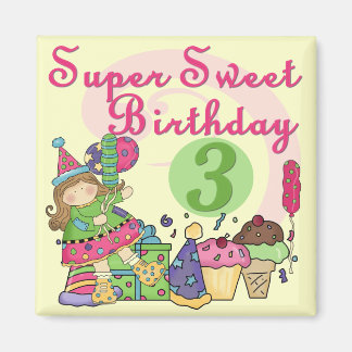 Imán Súper dulce 3 camisas de cumpleaños y regalos