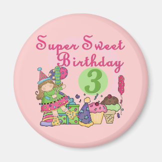 Imán Súper dulce 3 camisas de cumpleaños y regalos