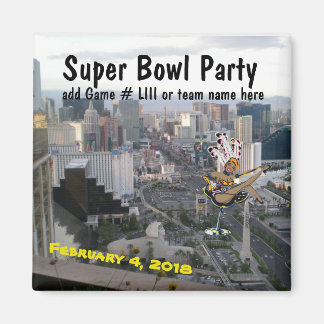 Imán Super Fiesta de fútbol de Las Vegas con showgirl