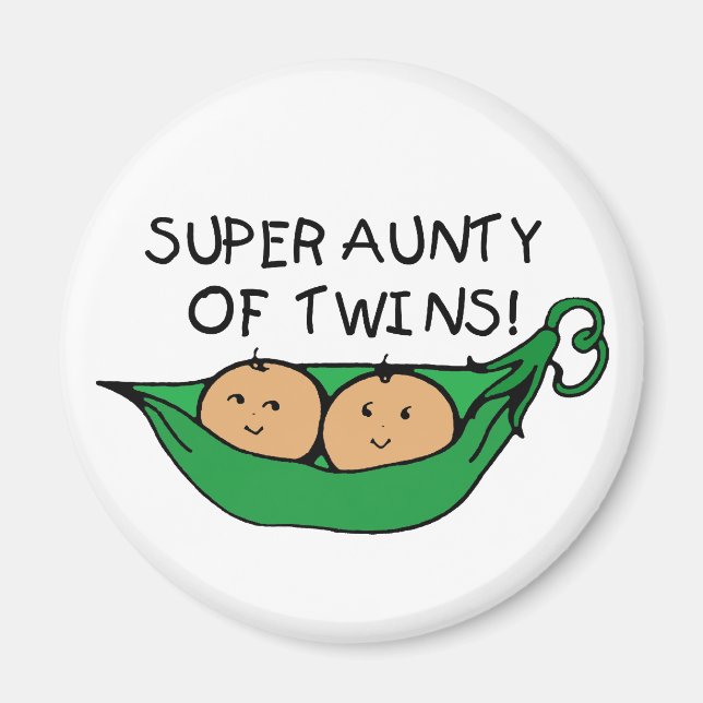 Imán Súper tía de Twins Pod (Frente)