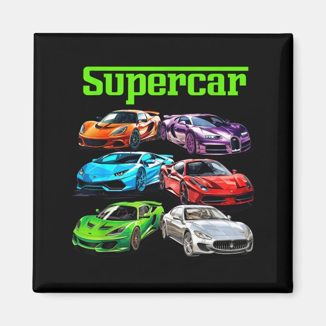 Imán Supercar Cool Car Guy Srts Racing Fan Graphic Men  (Frente)