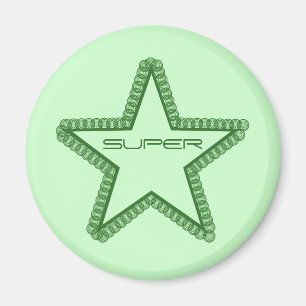 Imán superestrella Grunge, verde forestal