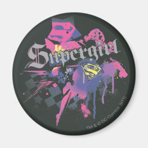 Imán Supergirl Checkered Splatter