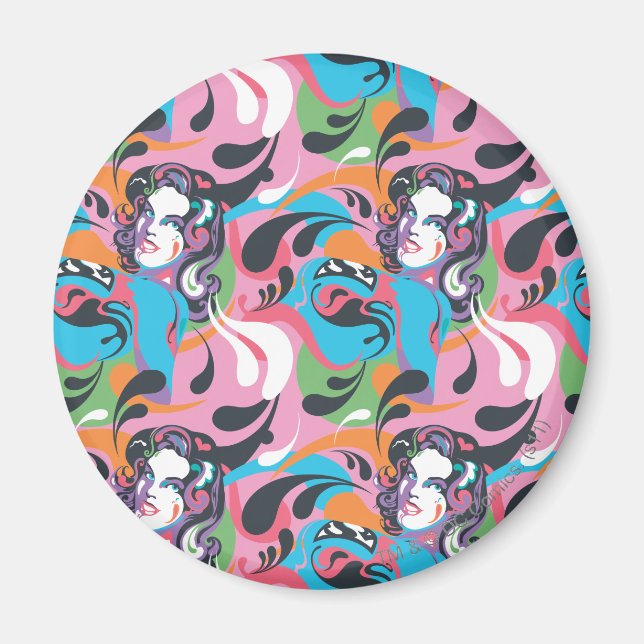 Imán Supergirl Color Splash Swirls Patrón 2 (Frente)