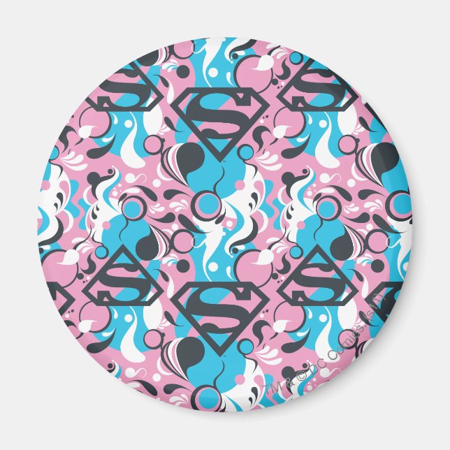 Imán Supergirl Color Splash Swirls Patrón 7 (Frente)