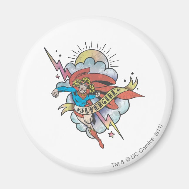 Imán Supergirl Flying Lightning Tattoo (Frente)