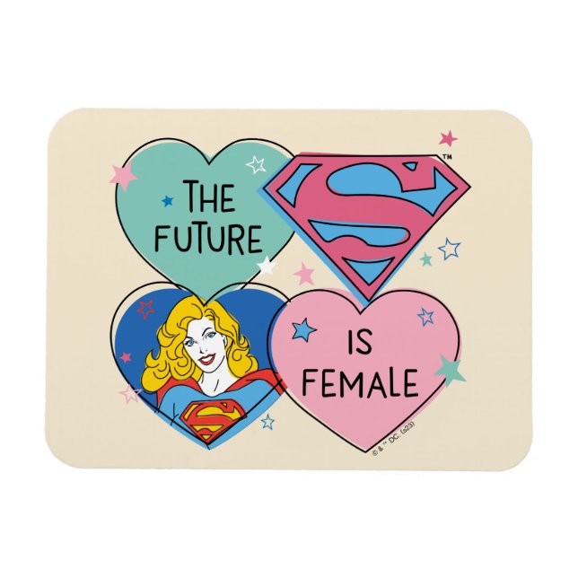 Imán Supergirl fuera de este mundo retro gráfico (Horizontal)
