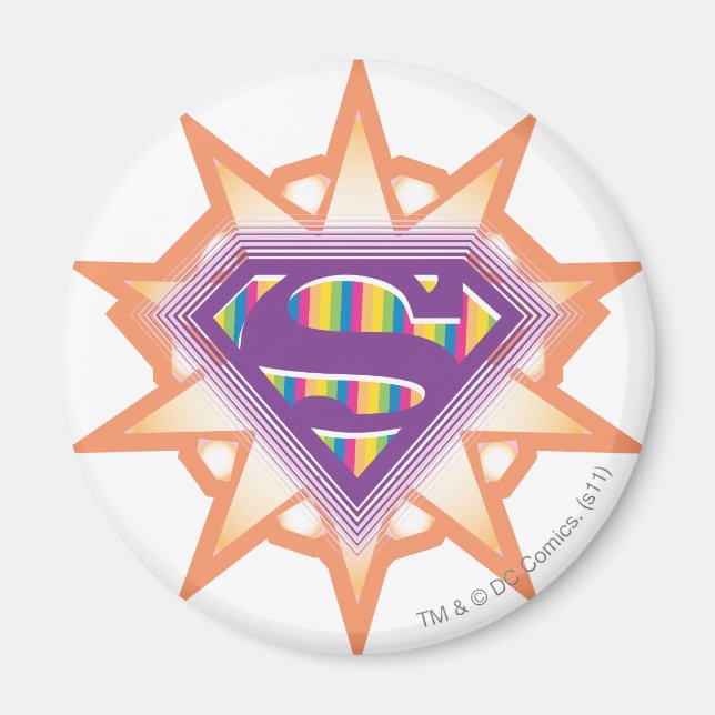 Imán Supergirl Naranja Starburst (Frente)