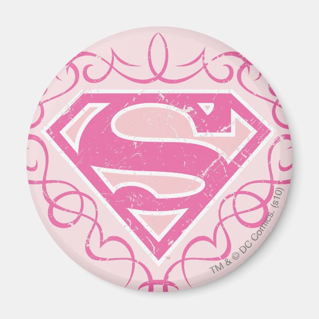 Imán Supergirl Pink Strips (Frente)