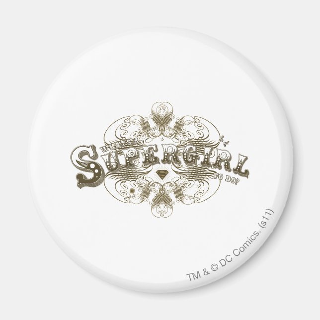 Imán Supergirl Qué es un Chica hacer Brown (Frente)