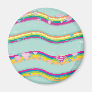 Imán Supergirl Rainbow Waves Green