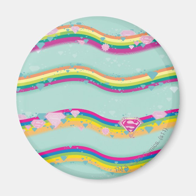 Imán Supergirl Rainbow Waves Green (Frente)