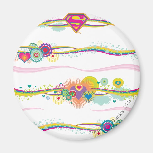 Imán Supergirl Retro Rainbow (Frente)