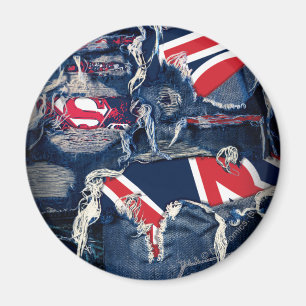 Imán Supergirl rojo, blanco y azul