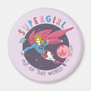 Imán Supergirl Volando hacia arriba Ilustracion
