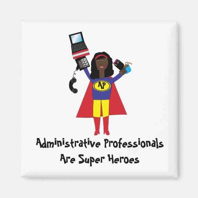 Imán Superhéroe administrativo profesional (África) (Frente)