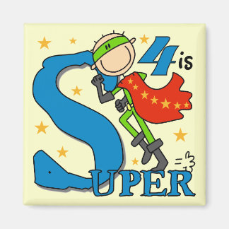 Imán Superhéroe Boy 4 camisetas y regalos de cumpleaños