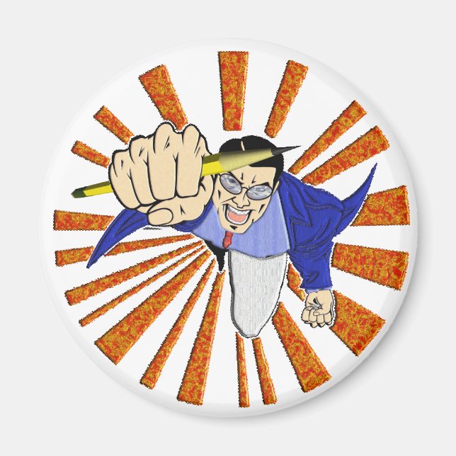 Imán Superhéroe con lápiz (Frente)