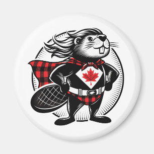 Imán Superhéroe del castor canadiense