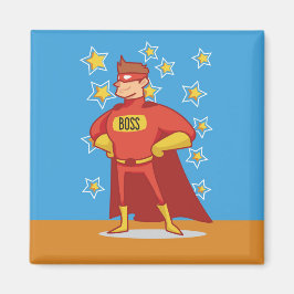 Imán Superhéroe jefe en el día del padre