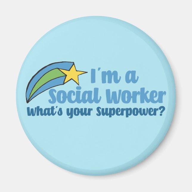 Imán Superhéroe Social Worker (Frente)