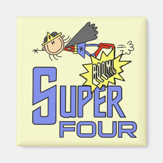 Imán Superheroína Chica 4ª camisetas de cumpleaños y re