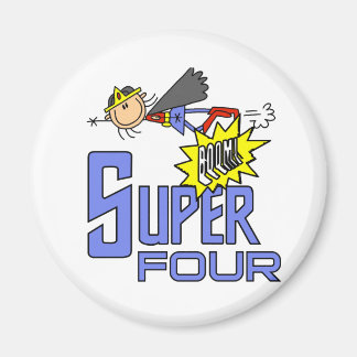 Imán Superheroína Chica 4ª camisetas de cumpleaños y re