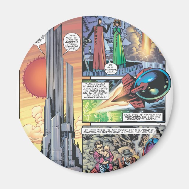 Imán Superman Comic Panel - Los orígenes de Clark (Frente)