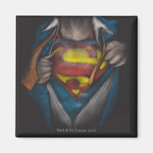Imán Superman  Esbozo para revelar el pecho coloreado