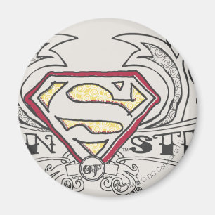 Imán Supermán estilizado  Logotipo de textura