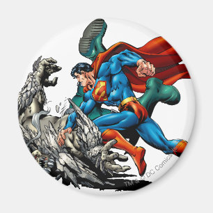 Imán Superman lucha contra el monstruo