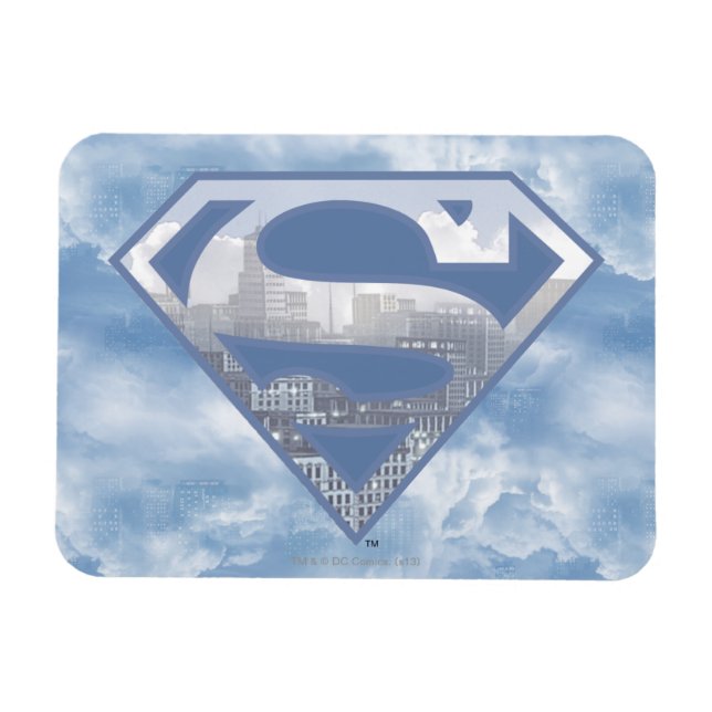 Imán Superman S-Shield | Logo de la Ciudad Azul claro (Horizontal)