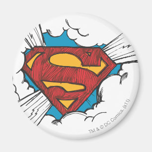 Imán Superman S-Shield   Logo Dentro de las nubes