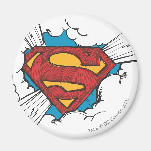 Imán Superman S-Shield | Logo Dentro de las nubes (Frente)