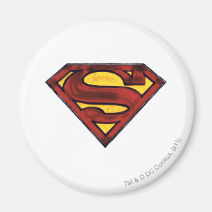 Imán Superman S-Shield   Logotipo rojo oscuro