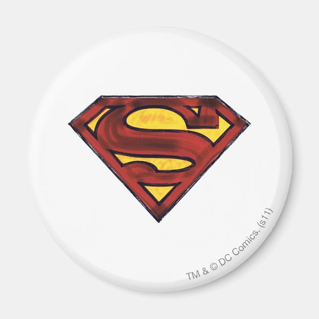 Imán Superman S-Shield | Logotipo rojo oscuro (Frente)