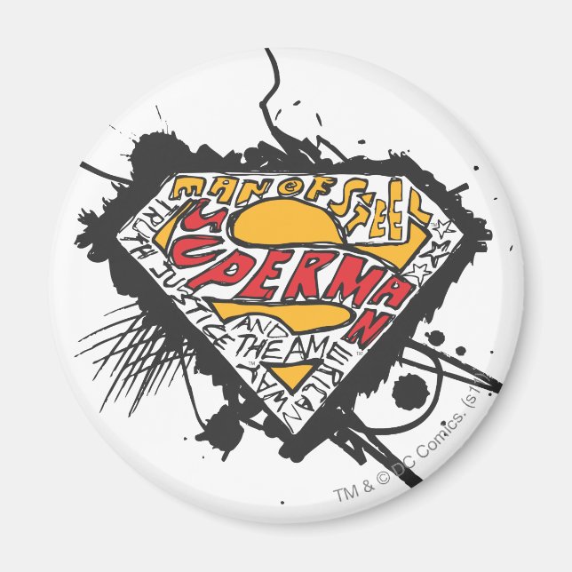 Imán Superman Stylized | Logo con letras (Frente)