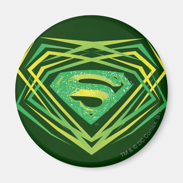 Imán Superman Stylized | Logo Decorativo Verde (Frente)