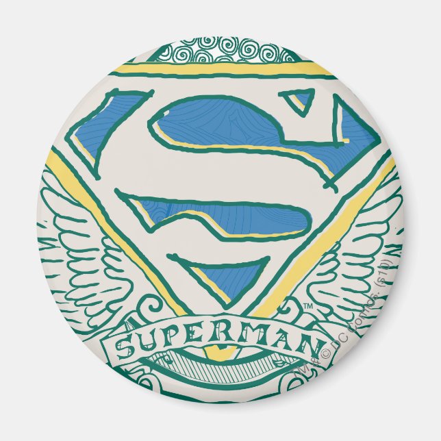 Imán Superman Stylized | Logo Escudo esbozado (Frente)