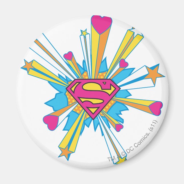 Imán Superman Stylized | Logo Rosa con corazón (Frente)