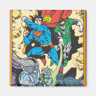 Imán Superman y Green Lantern en la lucha contra Braini