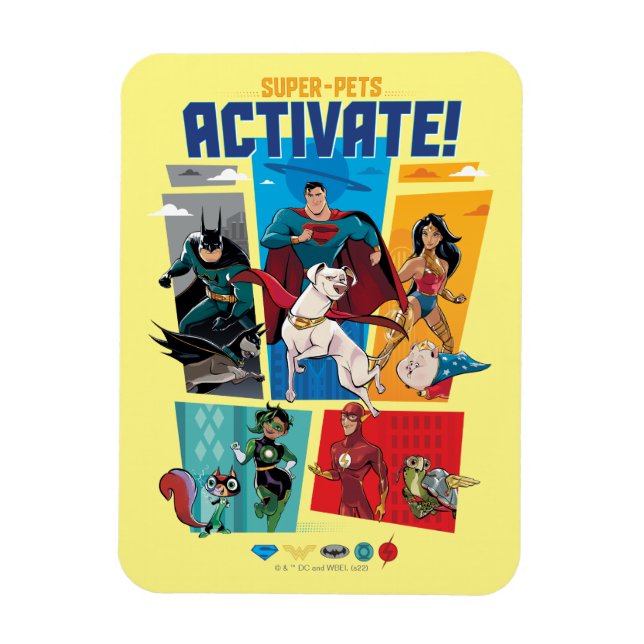 Imán SuperMascotas y Liga de Justicia - ¡Activa! (Vertical)