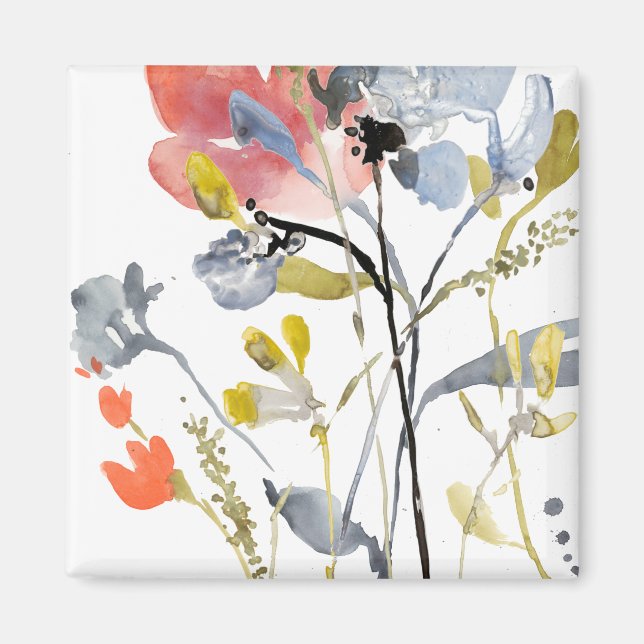 Imán Superposición de las flores - Flores Pastel de col (Frente)