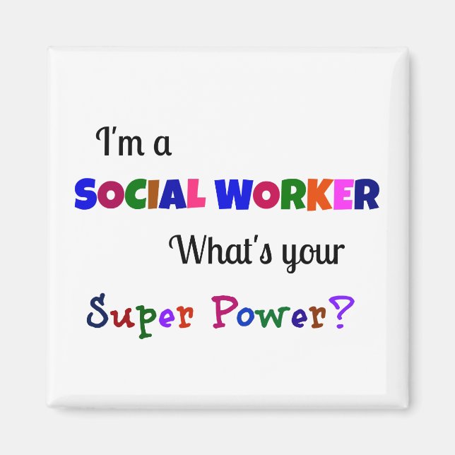 Imán Superpotencia de trabajador social (Frente)