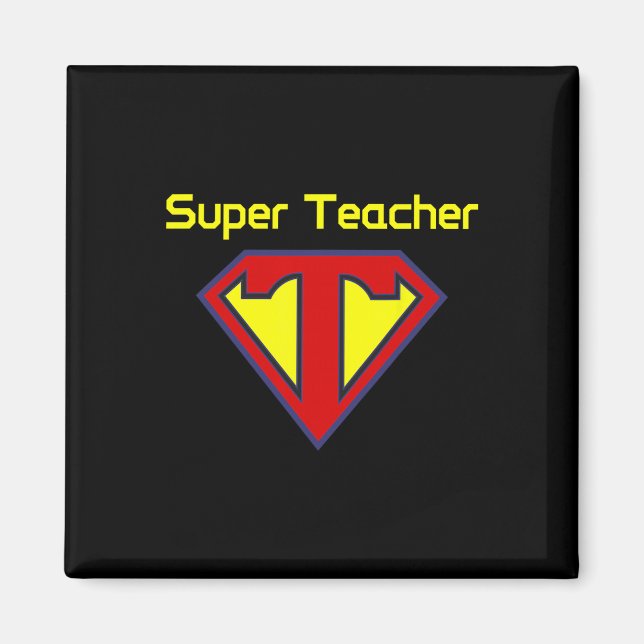 Imán Superprofesor Superhéroe Profesor Divertido  (Frente)