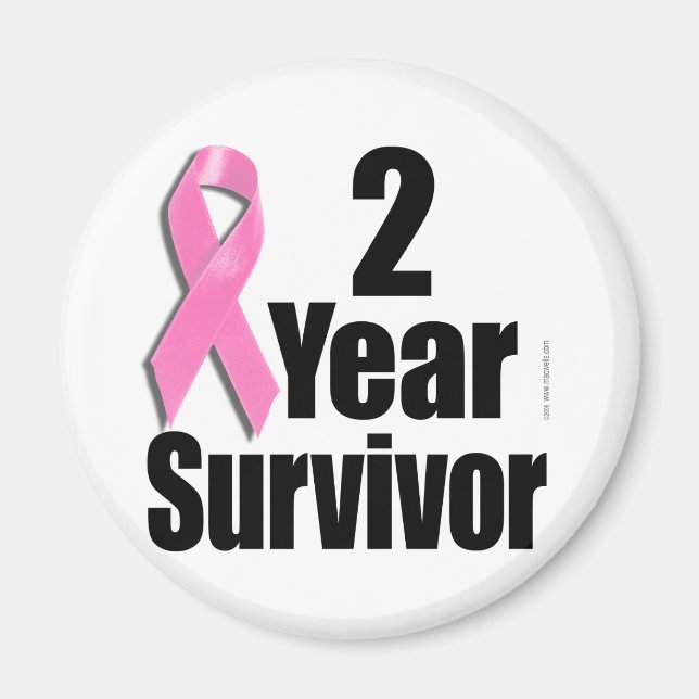 Imán Superviviente de cáncer de mama de 2 años (Frente)