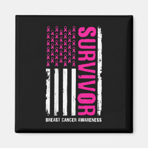 Imán Superviviente de cáncer Mes Bandera Estadounidense