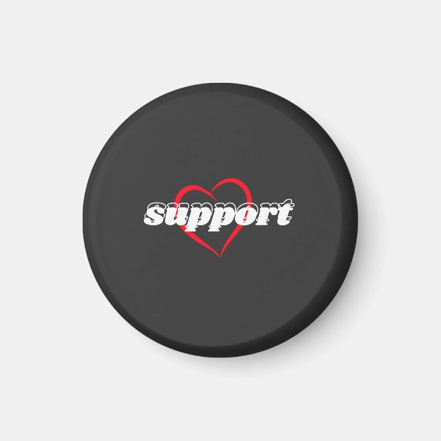 Imán Support Heart Design – Red Love Symbol with Bold  (Frente)